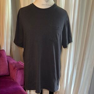 [g] George Men's Black striped T-Shirt shortsleeve front pocket  Medium (38-40)